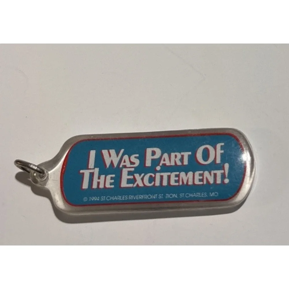 Vintage Grand Opening St. Charles Riverfront Casino Key Ring Acrylic‎ 1994 3